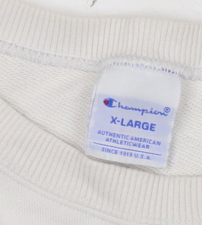 Mens UK Size XL Champion White Pullover Sweatshirt