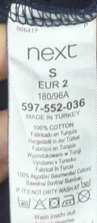 Next Men’s Blue Geometric Cotton Crew Neck T-Shirt Size S