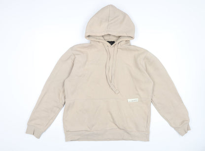 Mens UK Size M Pull&Bear Beige Pullover Hoodie