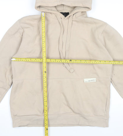 Mens UK Size M Pull&Bear Beige Pullover Hoodie
