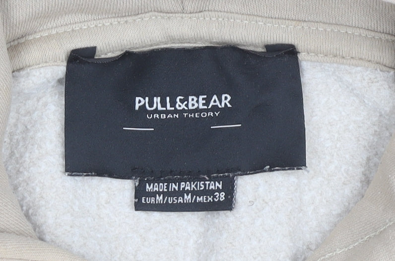 Mens UK Size M Pull&Bear Beige Pullover Hoodie