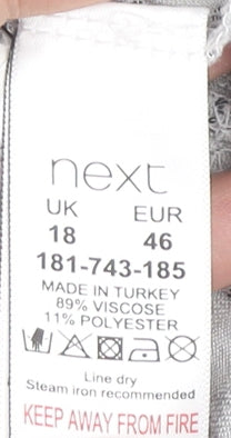 Next Women’s Grey Shirt Dress Size 18 Sleeveless Knee Length Belted