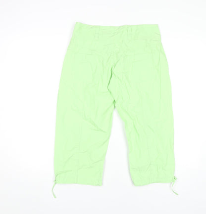 WilliWear Womens Green Cotton Capri Trousers Size 6 Lightweight