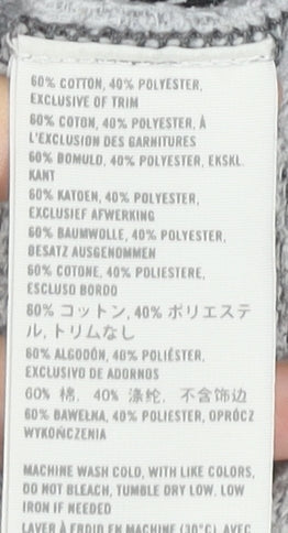 Hollister Women’s Grey Full Zip Hoodie L Logo Graphic Casual