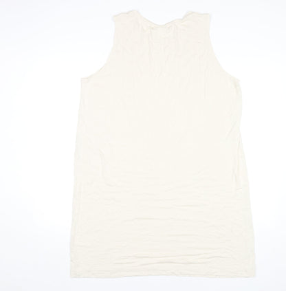 Monki Women Ivory Midi Tank Dress XL Sleeveless Viscose Casual