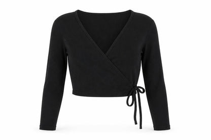 Womens UK Size M FOREVER 21 Black Wrap Blouse