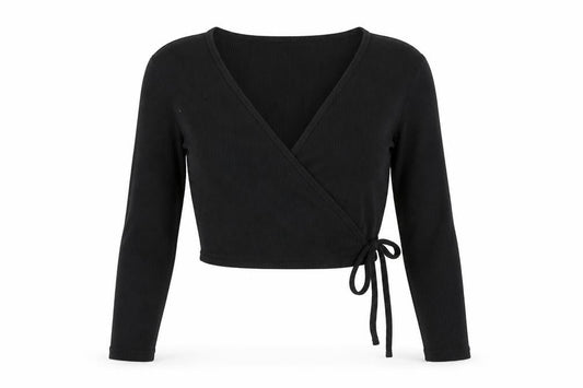 Womens UK Size M FOREVER 21 Black Wrap Blouse