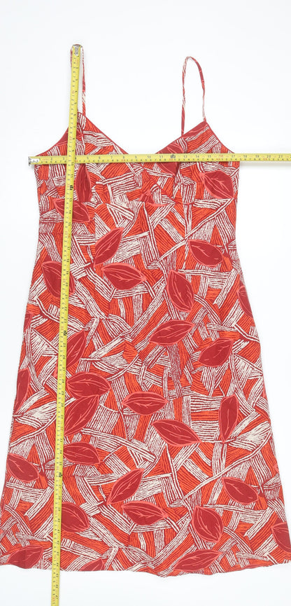 Debenhams Women’s Red V-Neck Slip Dress Size 16 Linen Blend