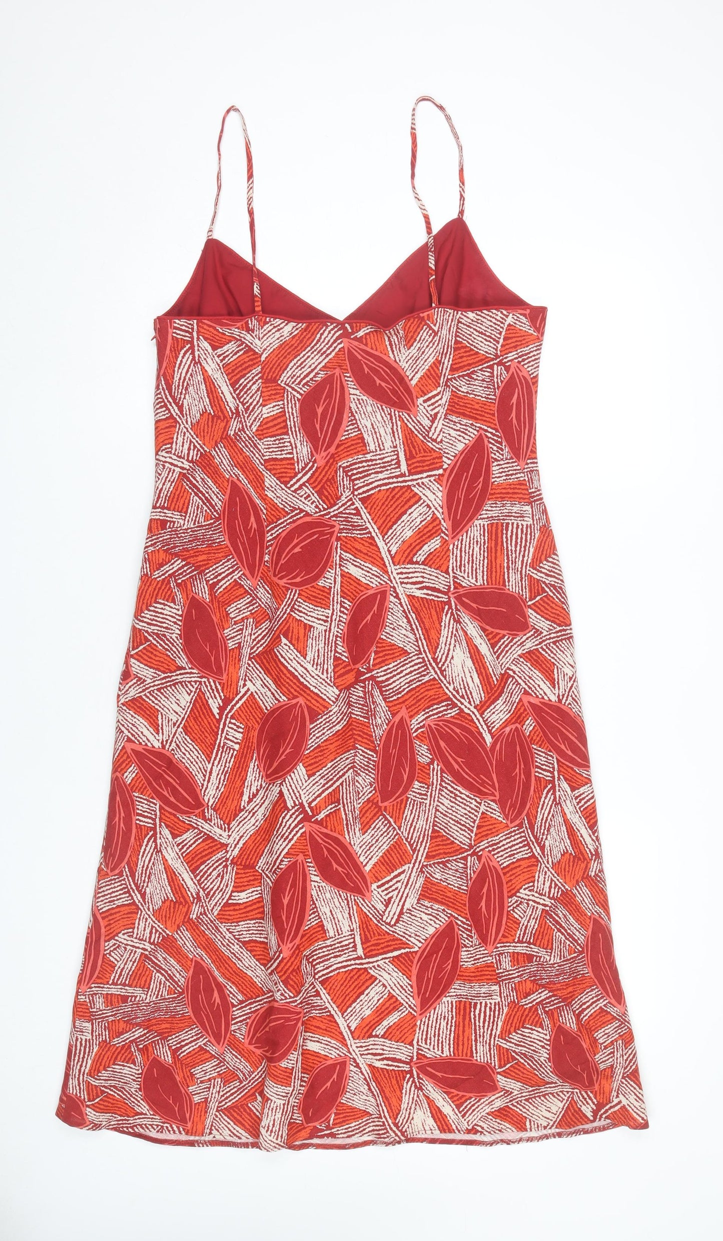 Debenhams Women’s Red V-Neck Slip Dress Size 16 Linen Blend