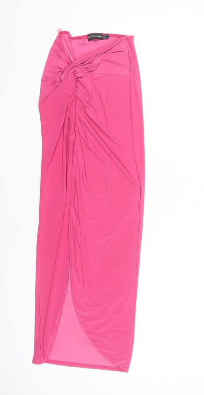 PrettyLittleThing Women’s Pink Size 6 Wrap Long Skirt