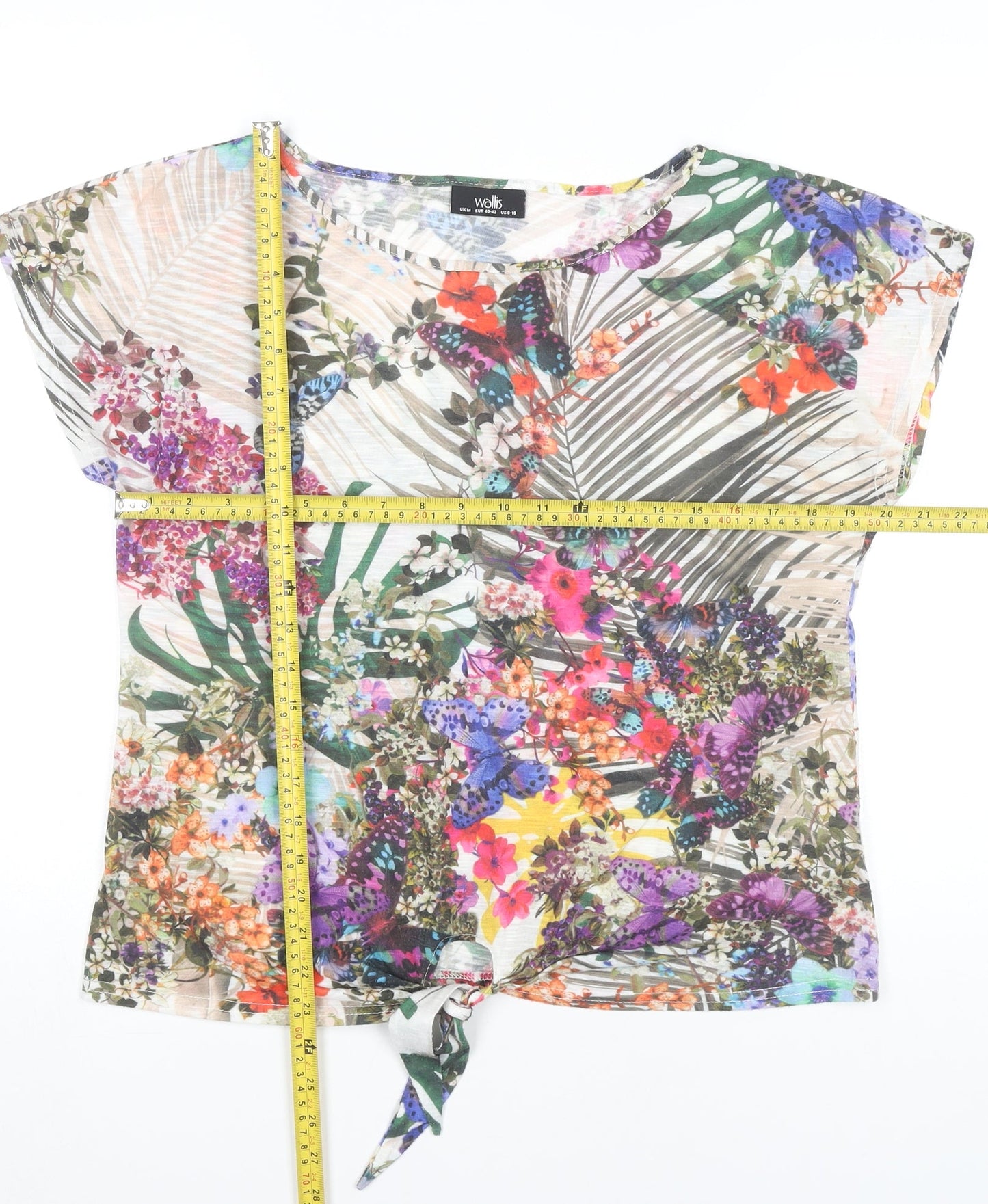 Womens UK Size M Wallis Multicoloured Basic T-Shirt