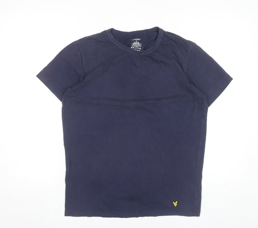 Lyle & Scott Men's Blue Crew Neck Short Sleeve T-Shirt Size M