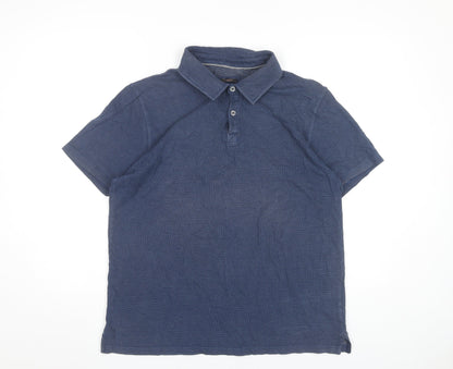 Copper & Black Men’s Blue XL Cotton Polo Shirt Short Sleeve Casual