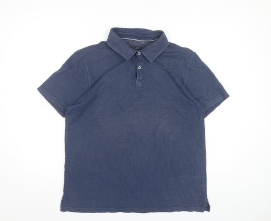 Copper & Black Men’s Blue XL Cotton Polo Shirt Short Sleeve Casual