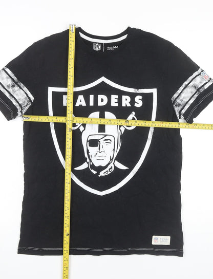 NFL Team Apparel Men’s Black Raiders T-Shirt M Short Sleeve Cotton