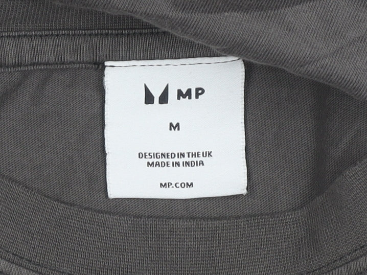 MP Men Grey Cotton Crew Neck Short Sleeve T-Shirt Size M