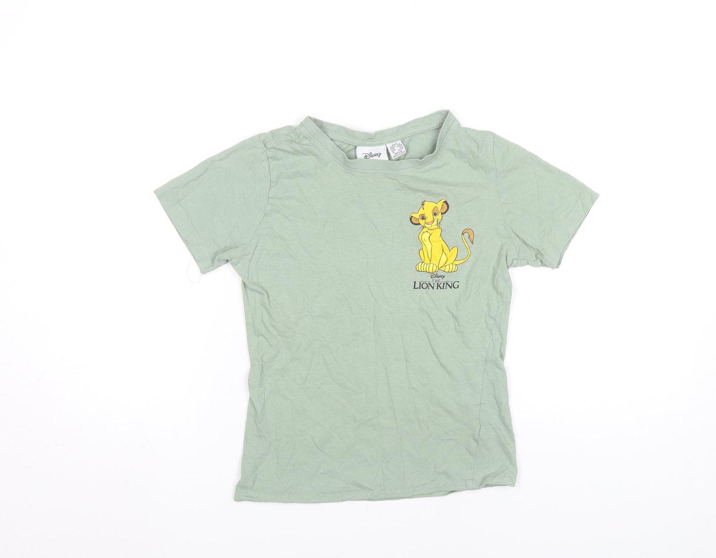 Womens UK Size 2XS Disney Green Basic T-Shirt