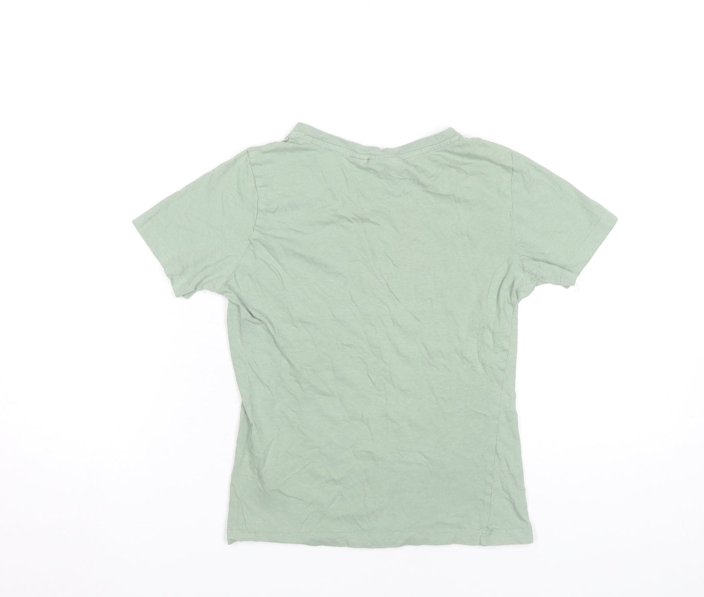 Womens UK Size 2XS Disney Green Basic T-Shirt