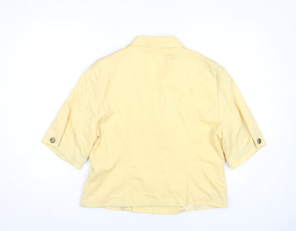 Profiles Womens Yellow Blazer UK 18 Half Sleeve Vintage Lined