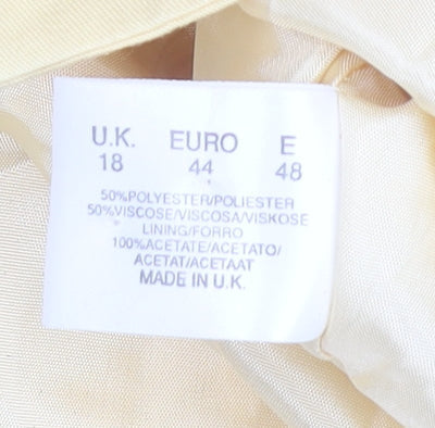 Profiles Womens Yellow Blazer UK 18 Half Sleeve Vintage Lined