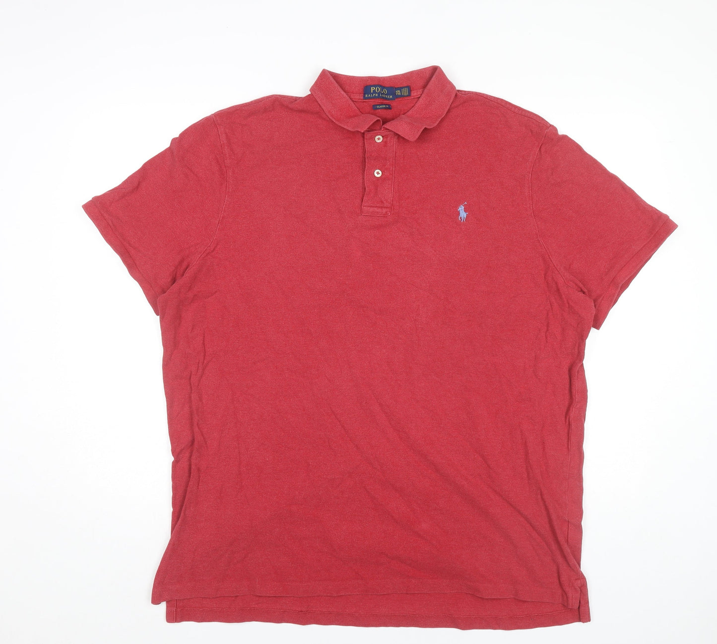 Ralph Lauren Men's Red 2XL Classic Fit Cotton Polo Shirt