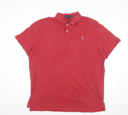 Ralph Lauren Men's Red 2XL Classic Fit Cotton Polo Shirt