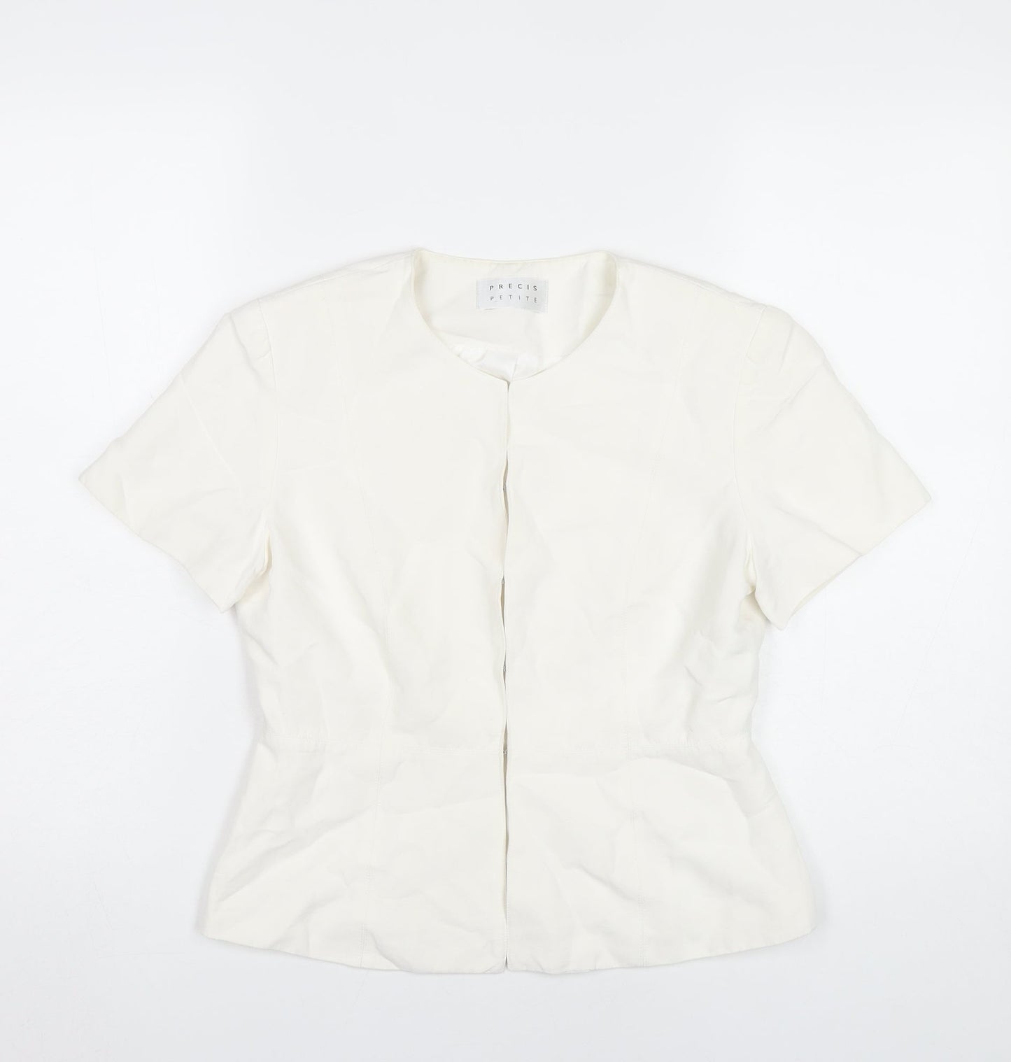 Precis Petite Womens Ivory Linen Blend Blazer Jacket Size 10