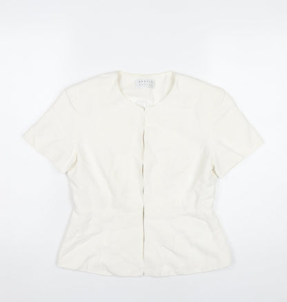 Precis Petite Womens Ivory Linen Blend Blazer Jacket Size 10