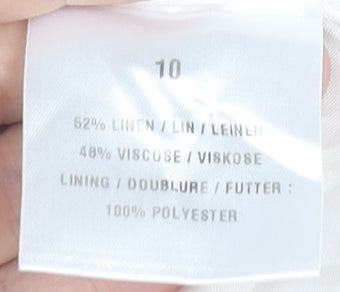 Precis Petite Womens Ivory Linen Blend Blazer Jacket Size 10