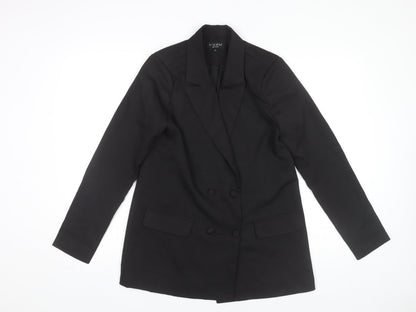 In The Style Women Black Size 8 Double-Breasted Blazer Jacket