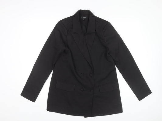 In The Style Women Black Size 8 Double-Breasted Blazer Jacket