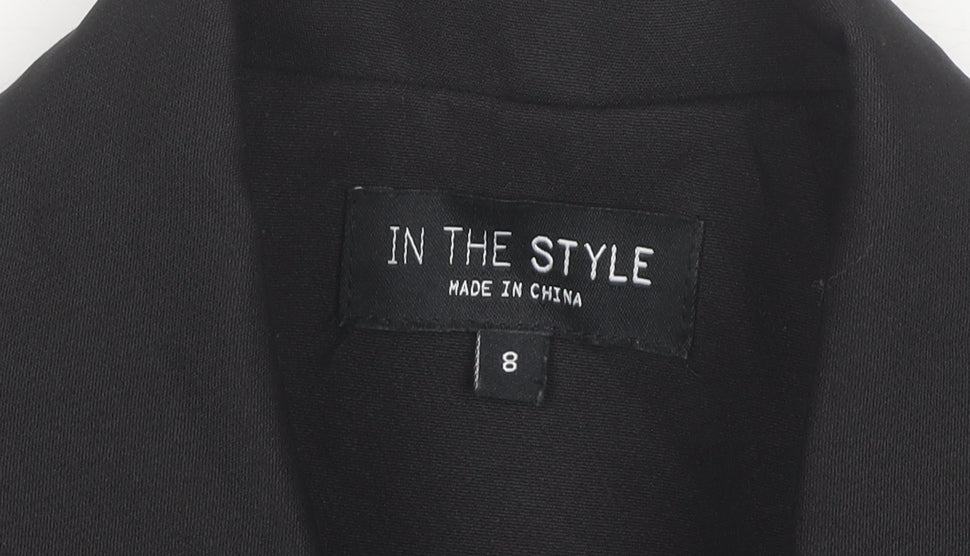 In The Style Women Black Size 8 Double-Breasted Blazer Jacket