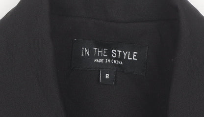In The Style Women Black Size 8 Double-Breasted Blazer Jacket