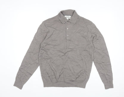 Marks and Spencer Men’s Taupe Merino Wool Henley Jumper M