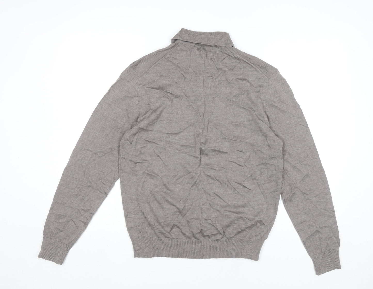 Marks and Spencer Men’s Taupe Merino Wool Henley Jumper M