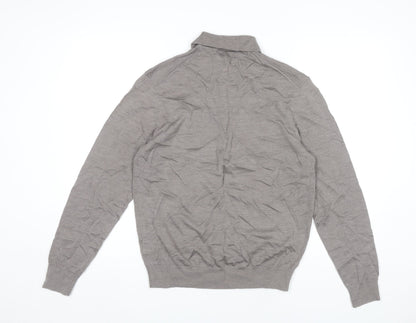 Marks and Spencer Men’s Taupe Merino Wool Henley Jumper M