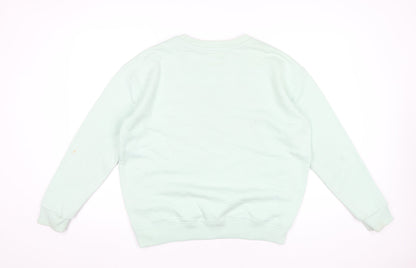 Tommy Jeans Mens Green M Crew Neck Sweatshirt Logo Pullover