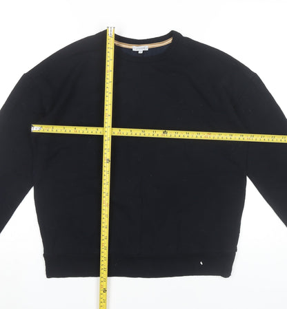 Jigsaw Women’s Black Pullover Sweatshirt M Viscose Blend Crew Neck