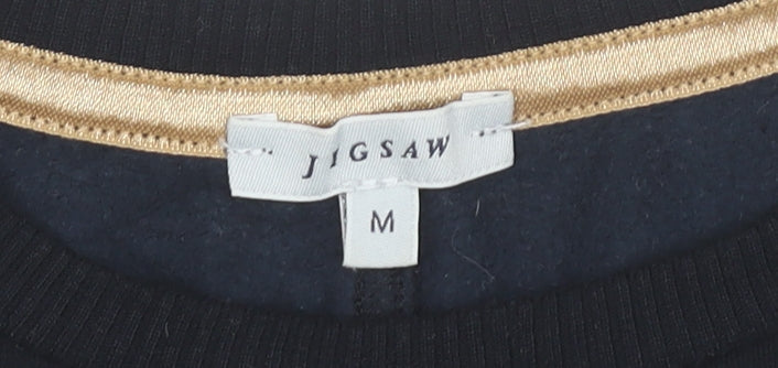 Jigsaw Women’s Black Pullover Sweatshirt M Viscose Blend Crew Neck