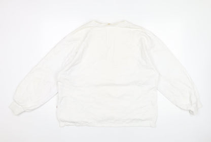 Levi's Women's White Small Logo Pullover Sweatshirt Long Sleeve
