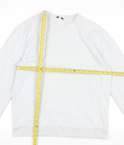 Mens UK Size L Reiss White Pullover Sweatshirt