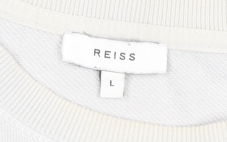 Mens UK Size L Reiss White Pullover Sweatshirt