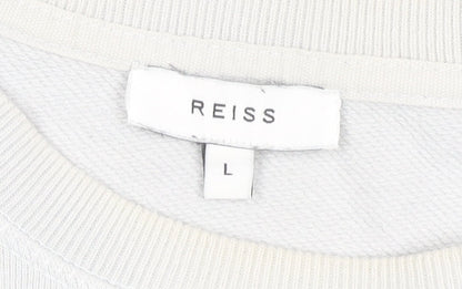 Mens UK Size L Reiss White Pullover Sweatshirt