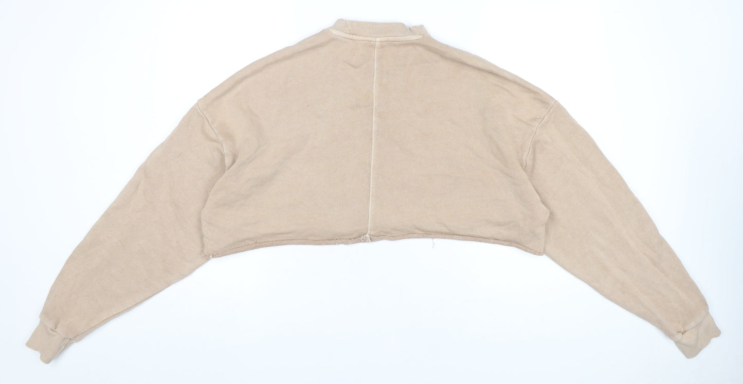 Reebok Womens Beige Pullover Sweatshirt M Casual Athletic