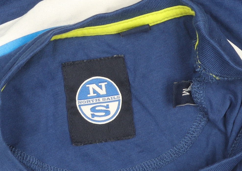 North Sails Men's Blue Medium Graphic Logo Crew Neck T-Shirt