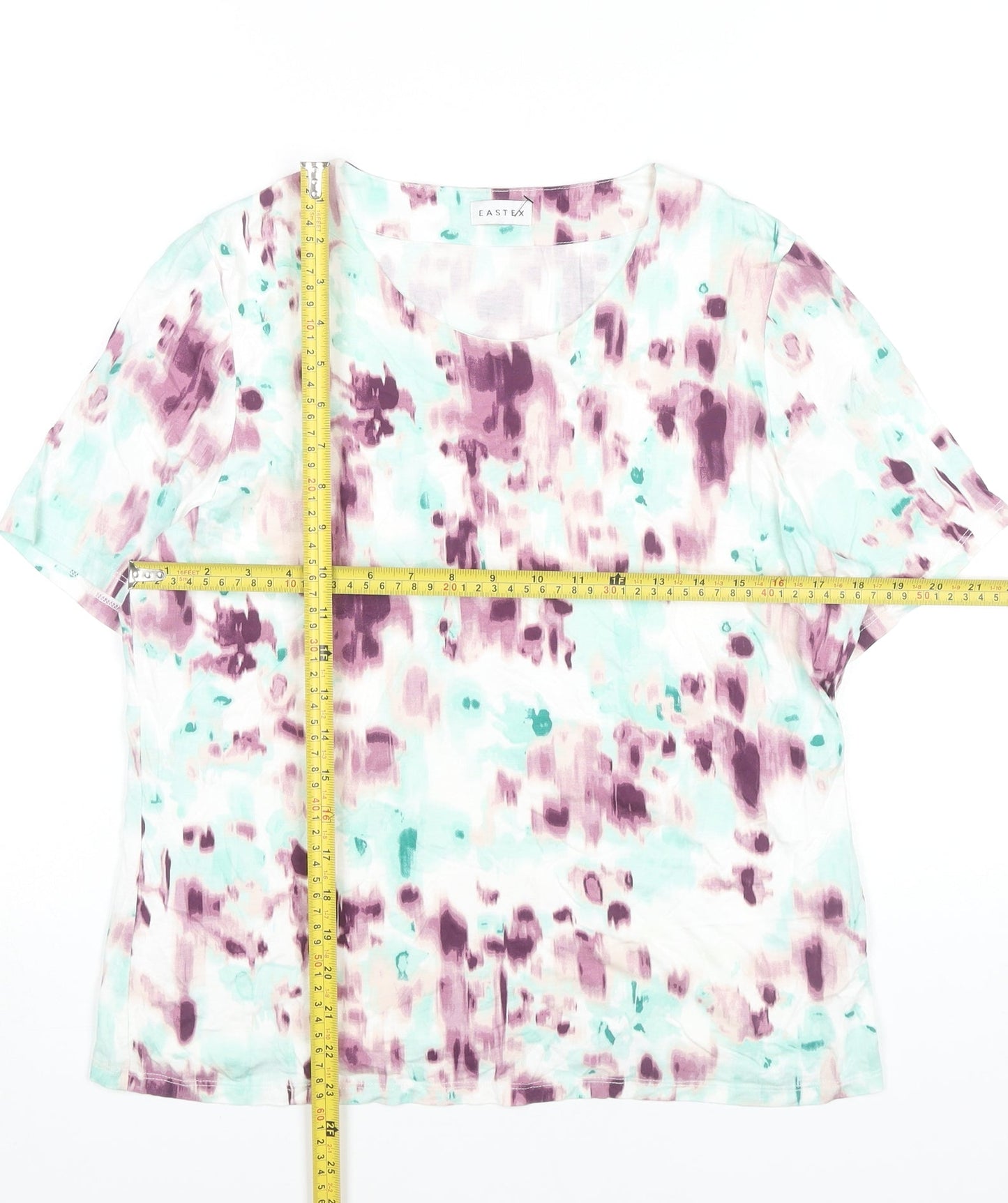 Womens UK Size 14 Eastex Multicoloured Basic T-Shirt