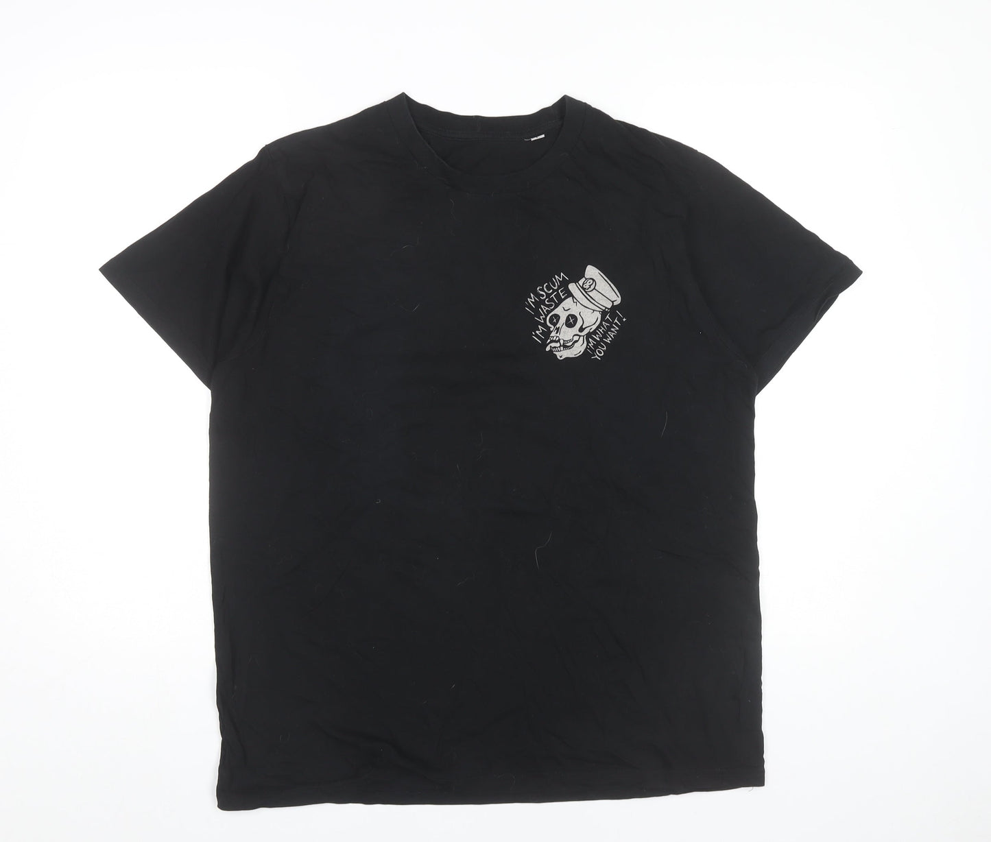 Stanley/Stella Men Black L Skull Snake Rock Graphic T-Shirt