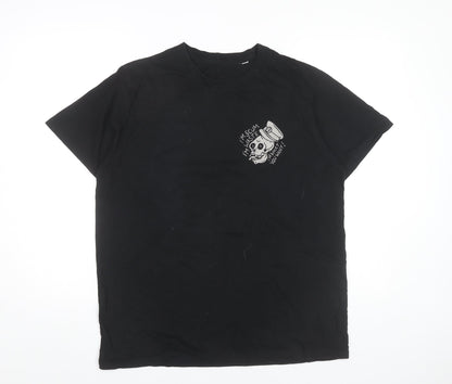 Stanley/Stella Men Black L Skull Snake Rock Graphic T-Shirt