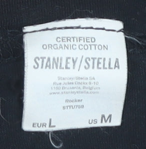 Stanley/Stella Men Black L Skull Snake Rock Graphic T-Shirt