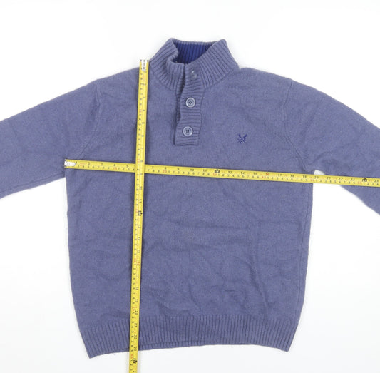 Crew Clothing Co. Men’s Blue Wool Henley Jumper L Long Sleeve